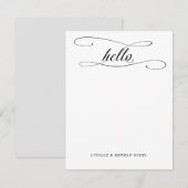 Romantic Hallo Calligrafie - Aangepaste schrijfben Notitiekaartje (Voorkant / Achterkant)