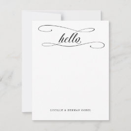 Romantic Hallo Calligrafie - Aangepaste schrijfben Notitiekaartje