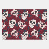 Romantic Halloween Sugar Skull Mexicaans Inpakpapier Vel (Voorkant)