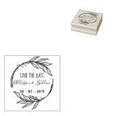 Romantic Hand Draw Leaves Save The Date Rubberstempel (Gestempeld)