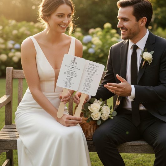 Romantic Hand Drawn Chandelier Wedding Program Handwaaier