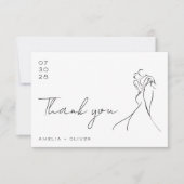 Romantic Hand Drawn Lovely Modern Wedding Bedankkaart (Voorkant)