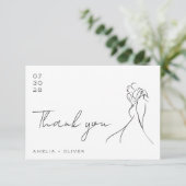 Romantic Hand Drawn Lovely Modern Wedding Bedankkaart (Staand voorkant)