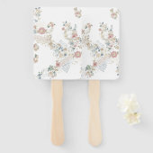 Romantic Hand Fan with Delicate Flowers Handwaaier (Voorkant en achterkant)