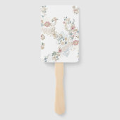 Romantic Hand Fan with Delicate Flowers Handwaaier (Achterkant)