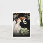 Romantic Handwriting script Stijlvolle foto bruilo Bedankkaart (Voorkant)