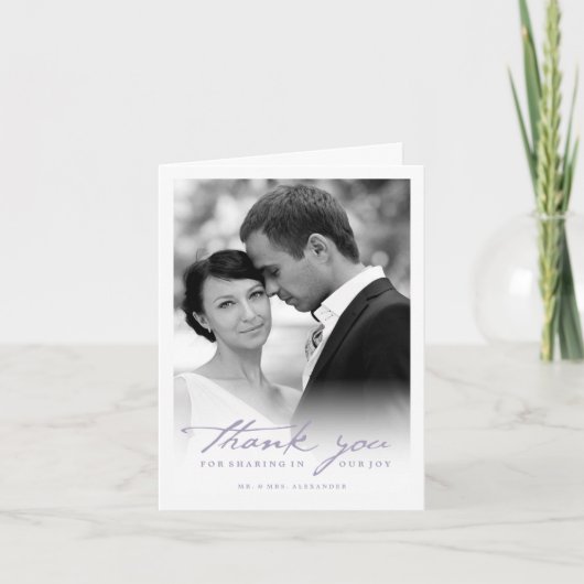 Romantic Handwriting script Stijlvolle foto bruilo Bedankkaart (Voorkant)