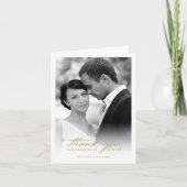 Romantic Handwriting script Stijlvolle foto bruilo Bedankkaart (Voorkant)