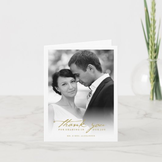 Romantic Handwriting script Stijlvolle foto bruilo Bedankkaart (Voorkant)