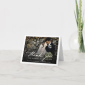 Romantic Handwriting script Stijlvolle foto bruilo Bedankkaart (Voorkant)