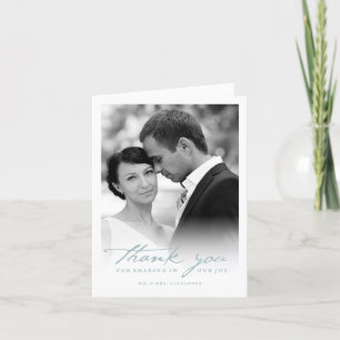 Romantic Handwriting script Stijlvolle foto bruilo Bedankkaart