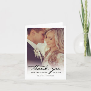 Romantic Handwriting script Stijlvolle foto bruilo Bedankkaart