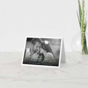 Romantic Handwriting script Stijlvolle foto bruilo Bedankkaart
