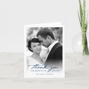 Romantic Handwriting script Stijlvolle foto bruilo Bedankkaart