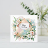 Romantic Happy birthday greeting card Feestdagenkaart (Staand voorkant)