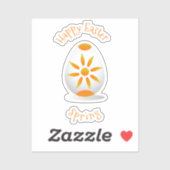 Romantic Happy Easter Minimalist cartoon Sticker (Vel)