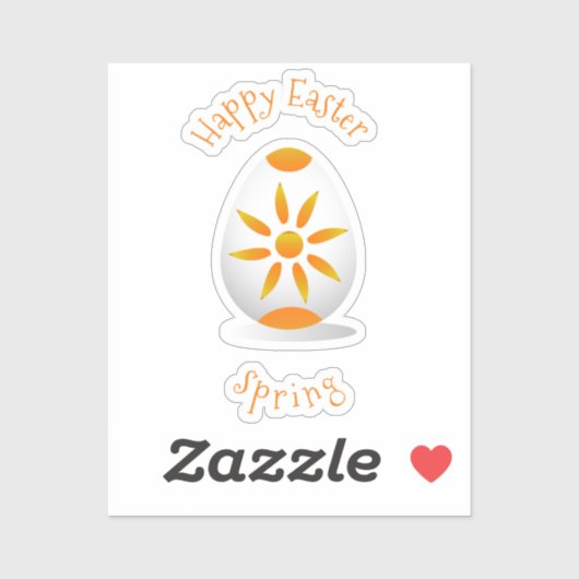 Romantic Happy Easter Minimalist cartoon  Sticker (Vel)