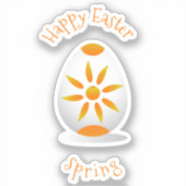 Romantic Happy Easter Minimalist cartoon  Sticker (Voorkant)