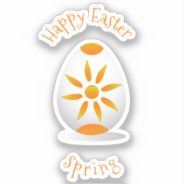 Romantic Happy Easter Minimalist cartoon  Sticker