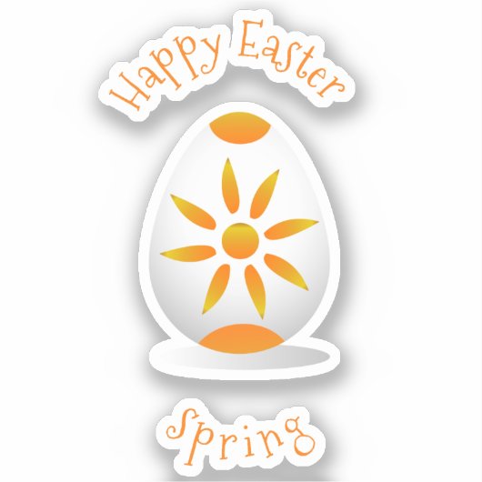 Romantic Happy Easter Minimalist cartoon Sticker (Voorkant)