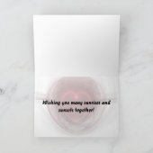 Romantic "Happy Jubileum" Licht hartkunstwerk Kaart (Binnen)