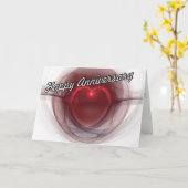 Romantic "Happy Jubileum" Licht hartkunstwerk Kaart (Gele Bloem)