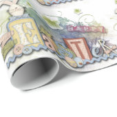 Romantic Happy Paast Bunny Greeting Wrapping Cadeaupapier (Rol Hoek)