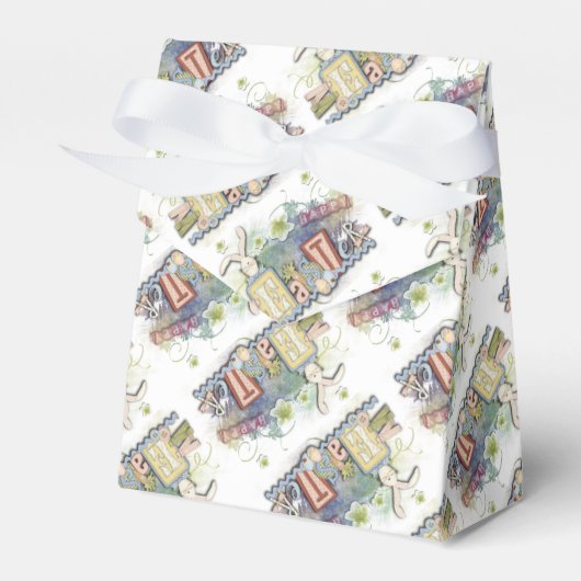 Romantic Happy Paast Bunny Groet Vor Box Bedankdoosjes (Voorkant Zijde)