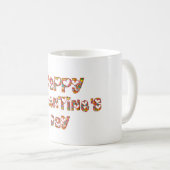 Romantic Happy Valentijn Love Hearts Typografie Koffiemok (Voorkant rechts)
