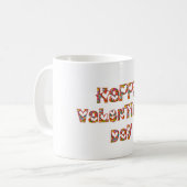 Romantic Happy Valentijn Love Hearts Typografie Koffiemok (Voorkant links)