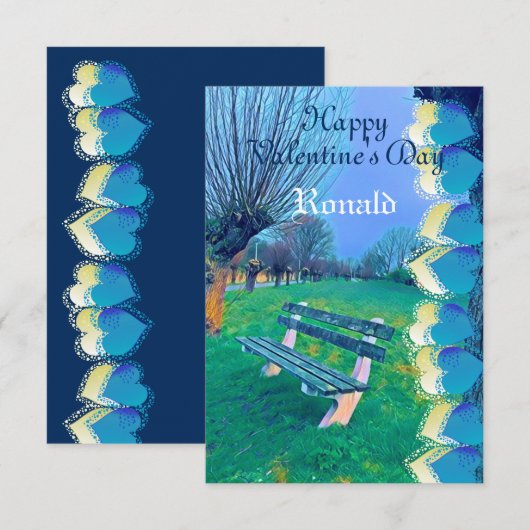 Romantic Happy Valentijn Sweeping Heart Waterverf (Voorkant / Achterkant)