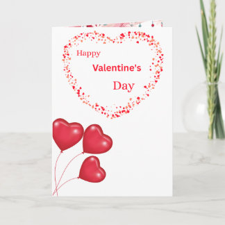 Romantic Happy Valentine's Day Card with Heart Des Kaart