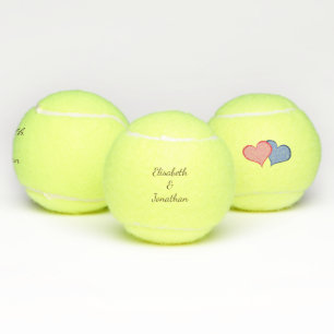 Romantic Harten met de Namen van de Tekst Tennisballen