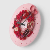 Romantic Heart Always Yours Valentines Decorative Grote Klok (Hoek)