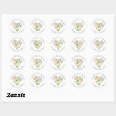 Romantic Heart Bridal Dank je wel! Ronde Sticker (Vel)