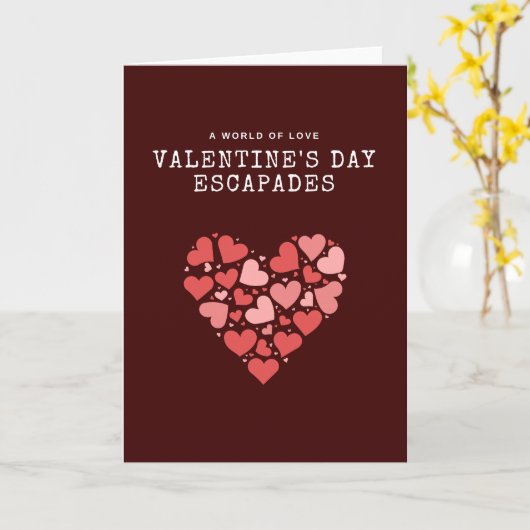 Romantic Heart Collage Valentine Kaart (Gele Bloem)