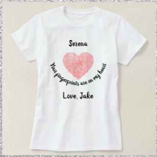 Romantic Heart Fingerprint T-shirt