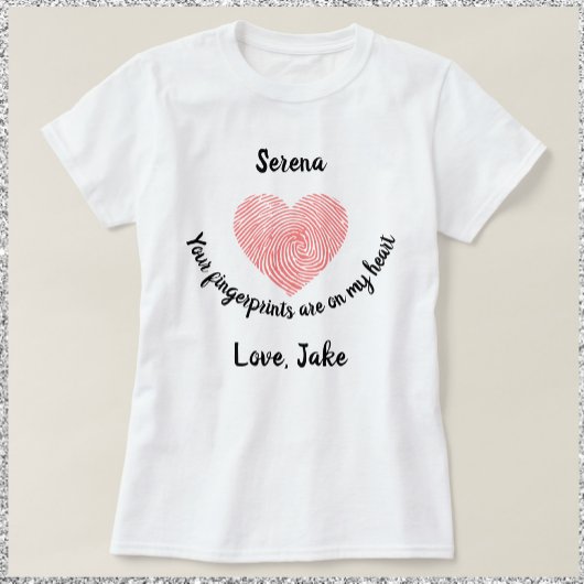 Romantic Heart Fingerprint T-shirt