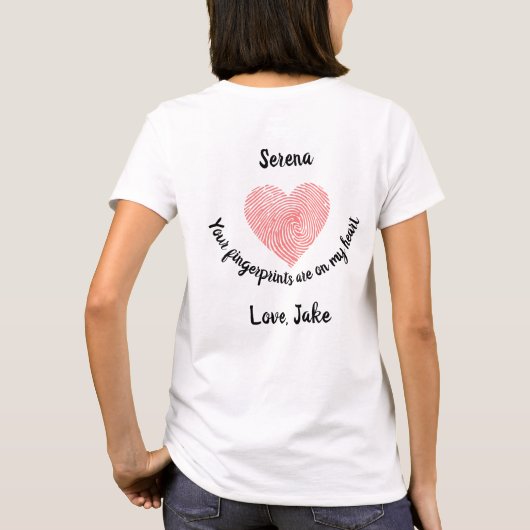Romantic Heart Fingerprint T-shirt (Achterkant)