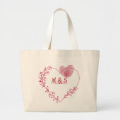 Romantic Heart Floral Tote Bag (Voorkant)