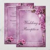 Romantic Heart & Flowers Lijst Weddenschappen Kaart (Voorkant / Achterkant)