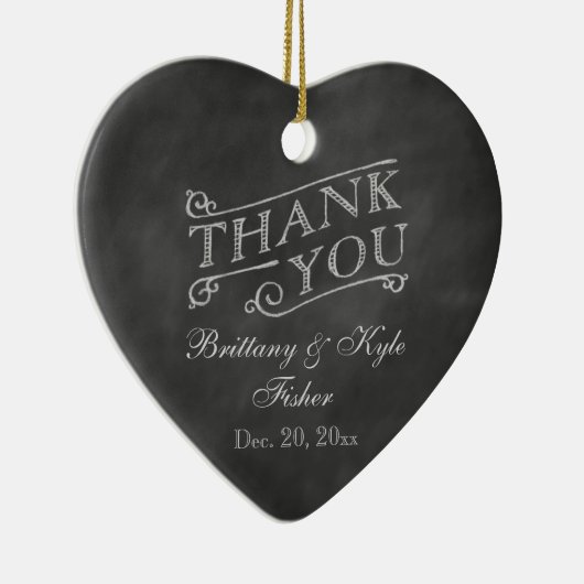 Romantic Heart Hartelijk dank op het bord Keramisch Ornament (Rechts)