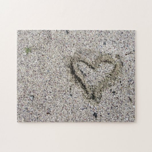 Romantic Heart in zand Foto Challenge Legpuzzel (Horizontaal)