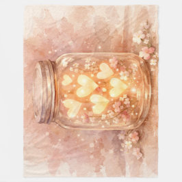 Romantic Heart Jar Throw Blanket Fleece Deken