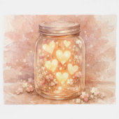 Romantic Heart Jar Throw Blanket Fleece Deken (Voorkant (Horizontaal))