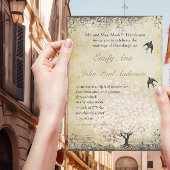 Romantic Heart Leaf roze Tree Love Bird Wedding Kaart