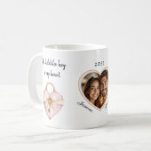 Romantic Heart Lock Couple Photo Mug Koffiemok (Voorkant links)