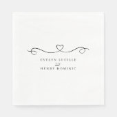 Romantic Heart Minimal Wedding Party Servet (Voorkant)