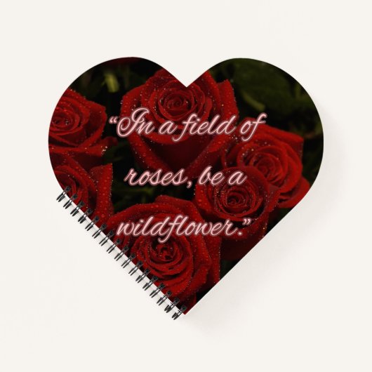 Romantic Heart Notebook – Red Roses Notitieboek (Voorkant)