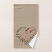 Romantic Heart Ocean Beach Sand Bad Handdoek (Handdoek)